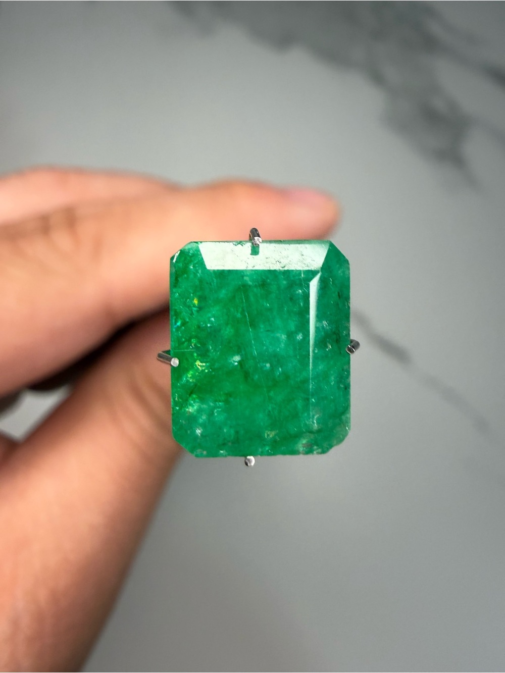 5.35CT Emerald Cut Color Enhanced Green Beryl